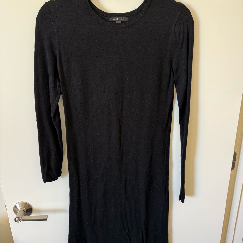 MNG Suit Black Long Sleeve Sweater Dress